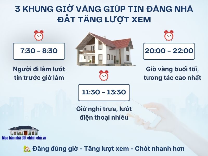 3 khung giờ vàng giúp tin đăng nhà đất tăng lượt xem