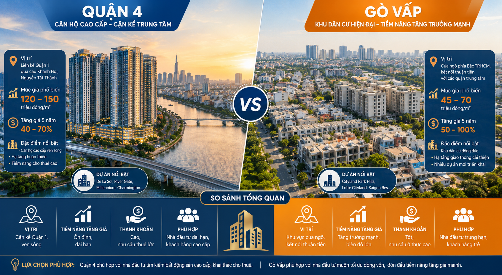 Bất động sản Quận 4 và Gò Vấp tăng giá mạnh