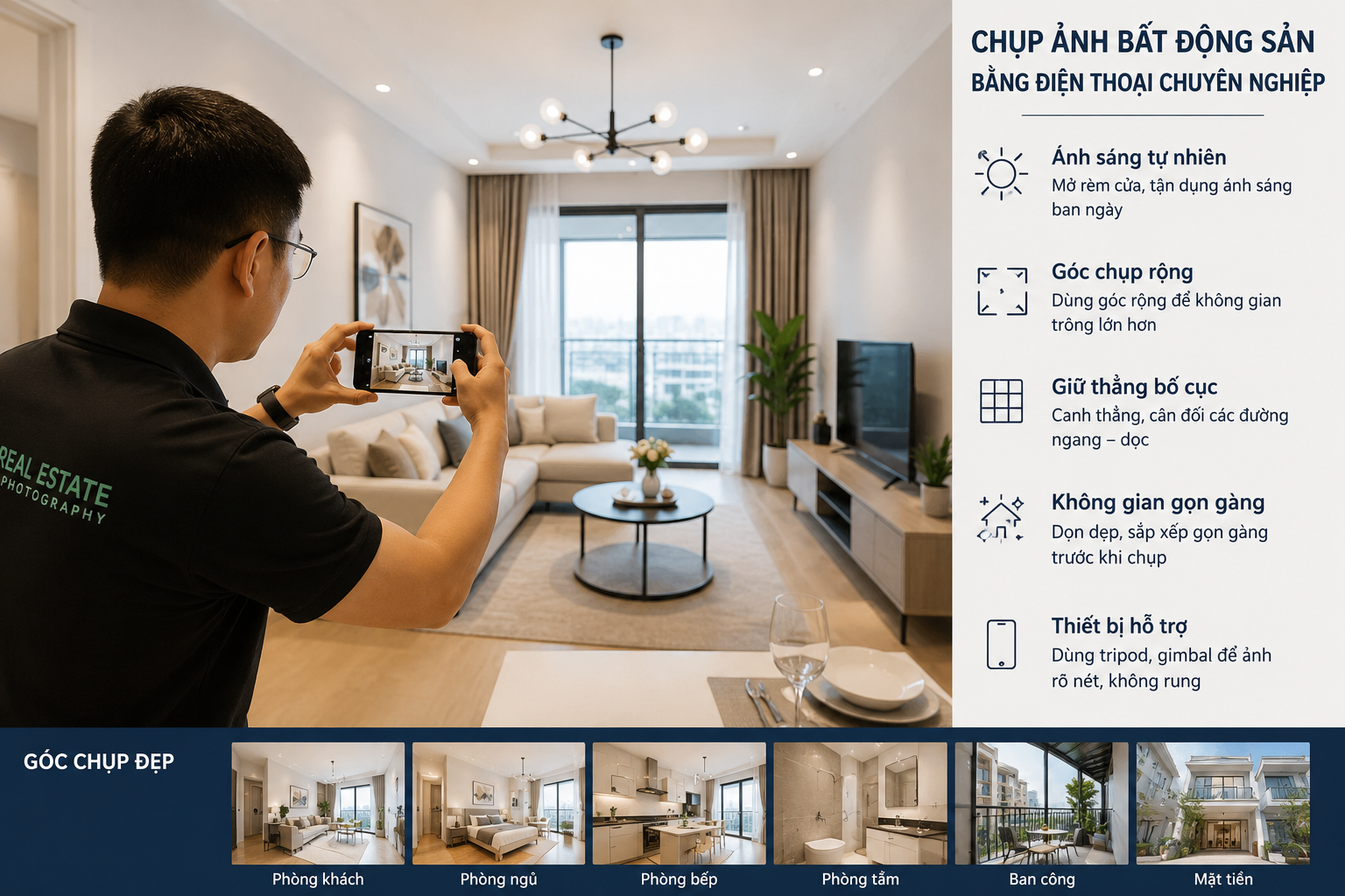 Cách chụp ảnh ngôi nhà bằng điện thoại chuyên nghiệp