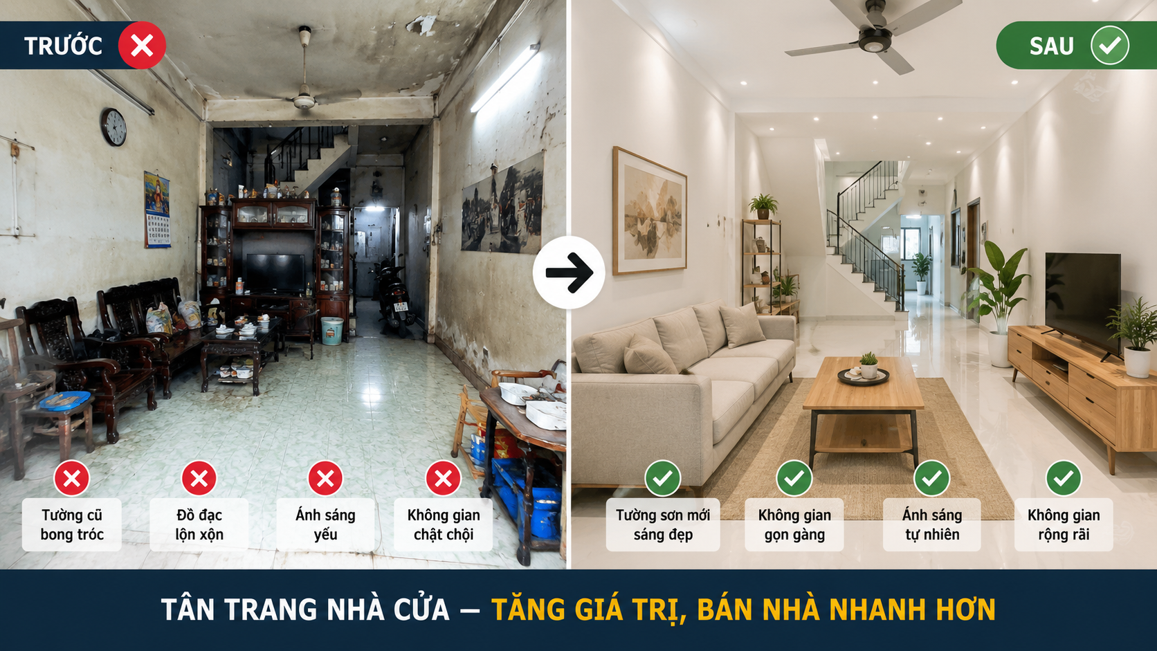 Tân trang nhà của tăng giá trị căn nhà bạn muốn bán